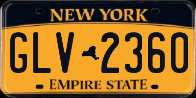 NY license plate GLV2360