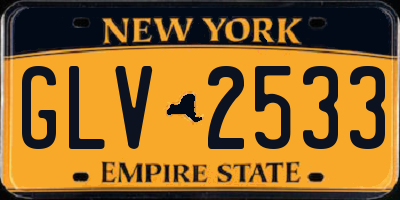 NY license plate GLV2533