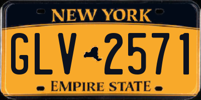 NY license plate GLV2571