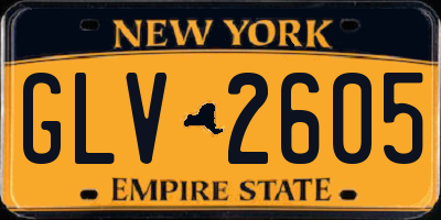 NY license plate GLV2605
