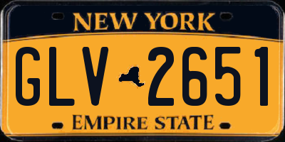NY license plate GLV2651