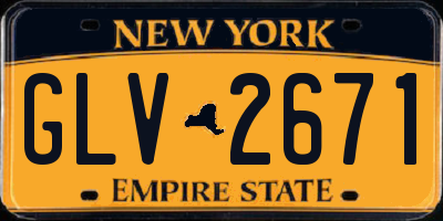 NY license plate GLV2671