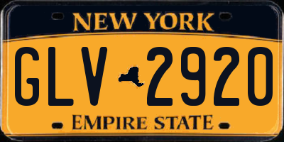 NY license plate GLV2920