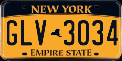 NY license plate GLV3034