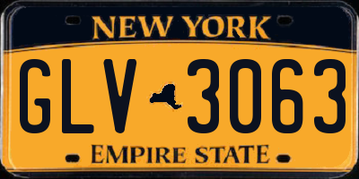NY license plate GLV3063