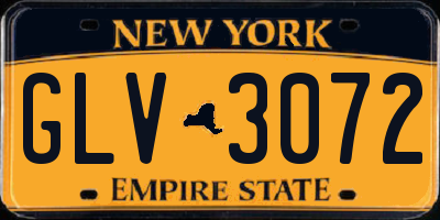 NY license plate GLV3072