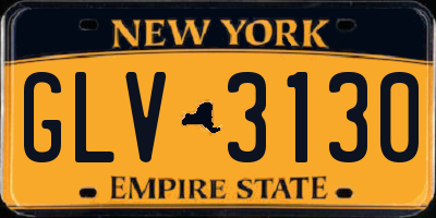 NY license plate GLV3130