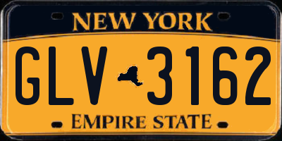 NY license plate GLV3162