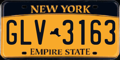 NY license plate GLV3163