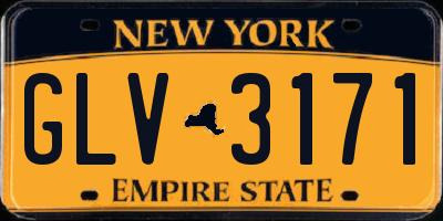 NY license plate GLV3171