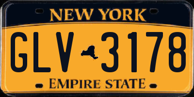 NY license plate GLV3178