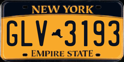NY license plate GLV3193