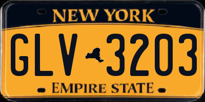 NY license plate GLV3203