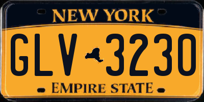 NY license plate GLV3230