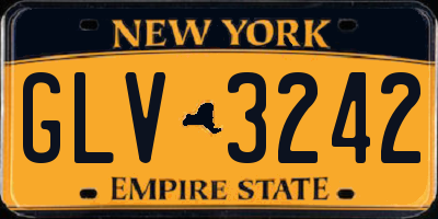 NY license plate GLV3242