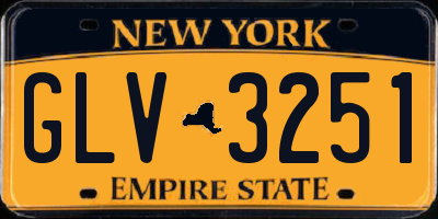 NY license plate GLV3251