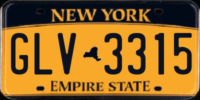 NY license plate GLV3315