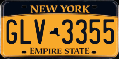 NY license plate GLV3355