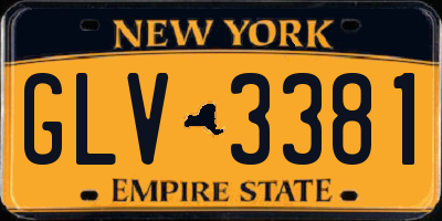 NY license plate GLV3381