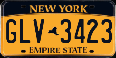 NY license plate GLV3423