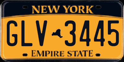 NY license plate GLV3445