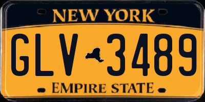 NY license plate GLV3489