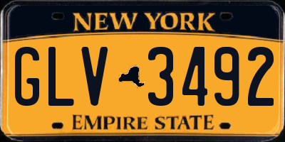 NY license plate GLV3492