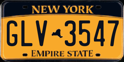 NY license plate GLV3547