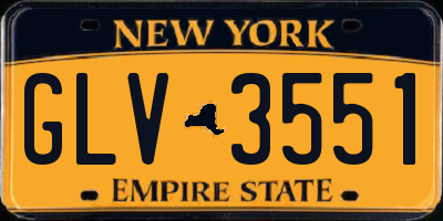 NY license plate GLV3551