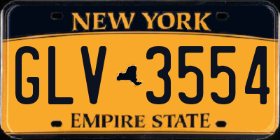 NY license plate GLV3554