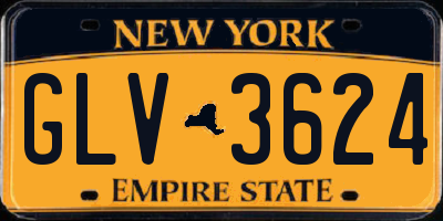 NY license plate GLV3624