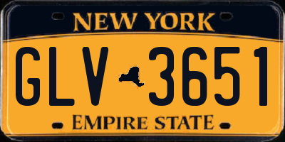 NY license plate GLV3651
