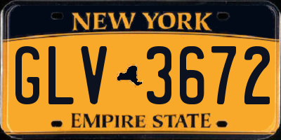 NY license plate GLV3672