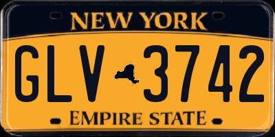NY license plate GLV3742
