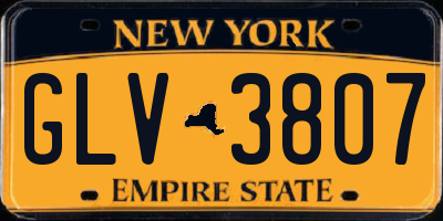 NY license plate GLV3807