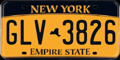 NY license plate GLV3826