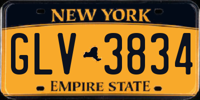 NY license plate GLV3834