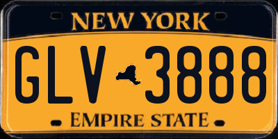 NY license plate GLV3888