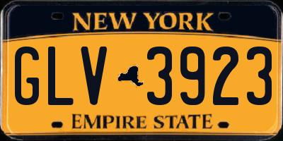 NY license plate GLV3923