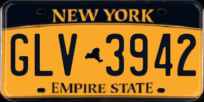 NY license plate GLV3942