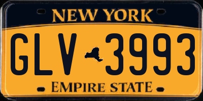 NY license plate GLV3993