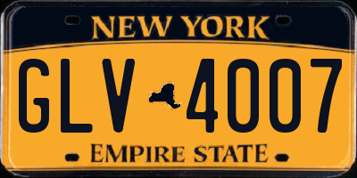 NY license plate GLV4007