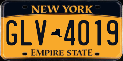 NY license plate GLV4019