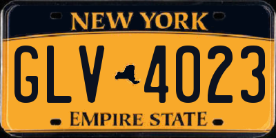 NY license plate GLV4023