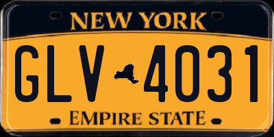 NY license plate GLV4031