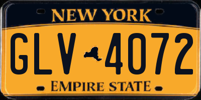 NY license plate GLV4072
