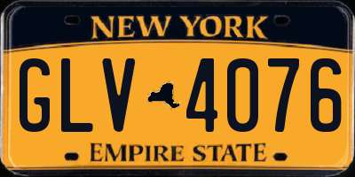NY license plate GLV4076