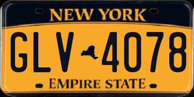 NY license plate GLV4078