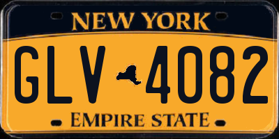 NY license plate GLV4082