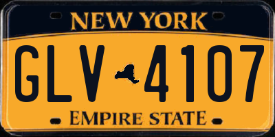 NY license plate GLV4107